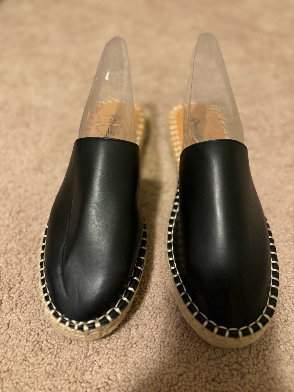 NWOT QUPID Black Leather Espadrille Slip-On Women's Shoes SZ 9 Never Worn